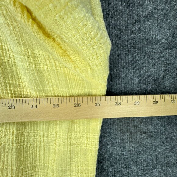 Soft‎ Surroundings Tunic Shirt Womens 3X Yellow Button Up Textured Gauze - Picture 12 of 15
